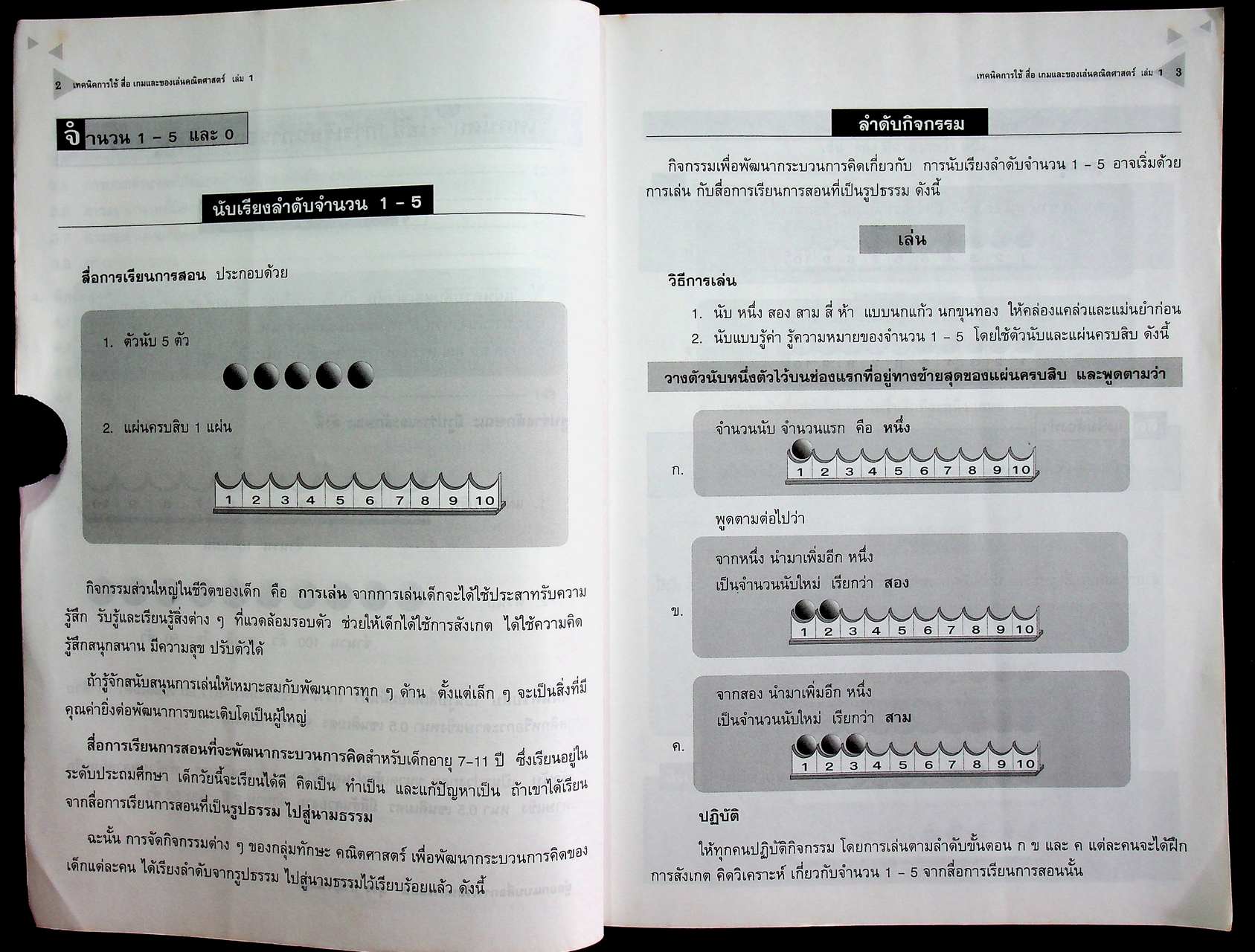 เทคนิคการใช้ สื่อ เกม และของเล่น คณิตศาสตร์ ระดับประถมศึกษา เล่ม 1