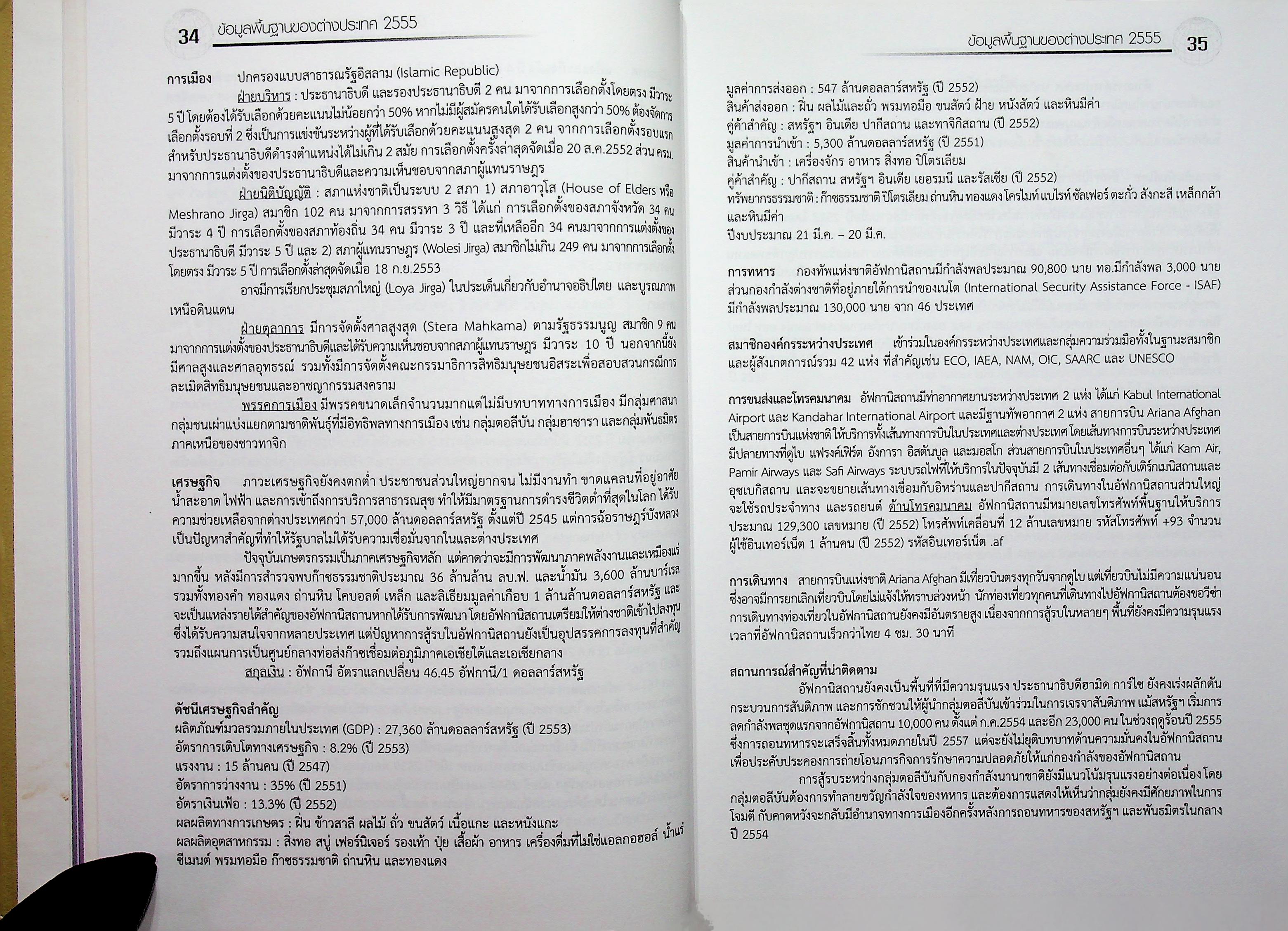 ข้อมูลพื้นฐานของต่างประเทศ 2555