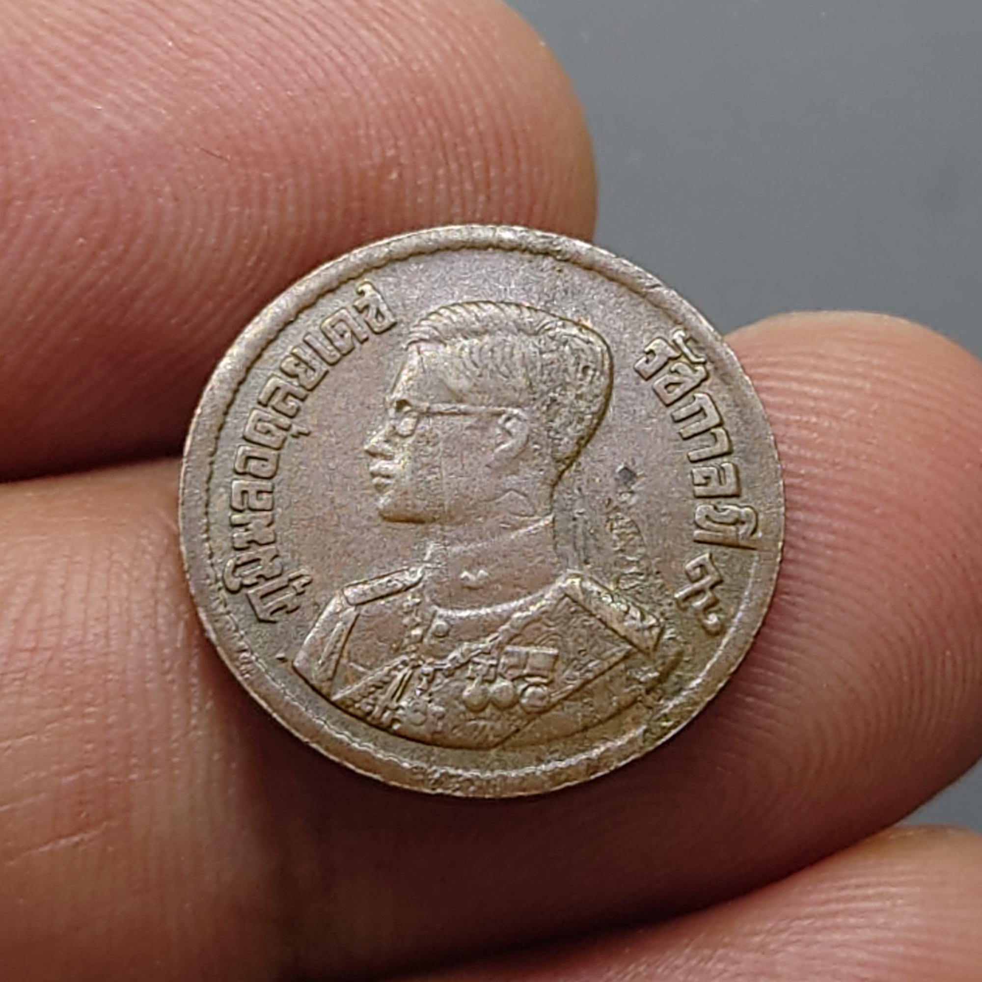 เหรียญ 10 สตางค์ เนื้อทองแดง บล็อกเลข ๑ หางยาว ปี2500 ผ่านใช้