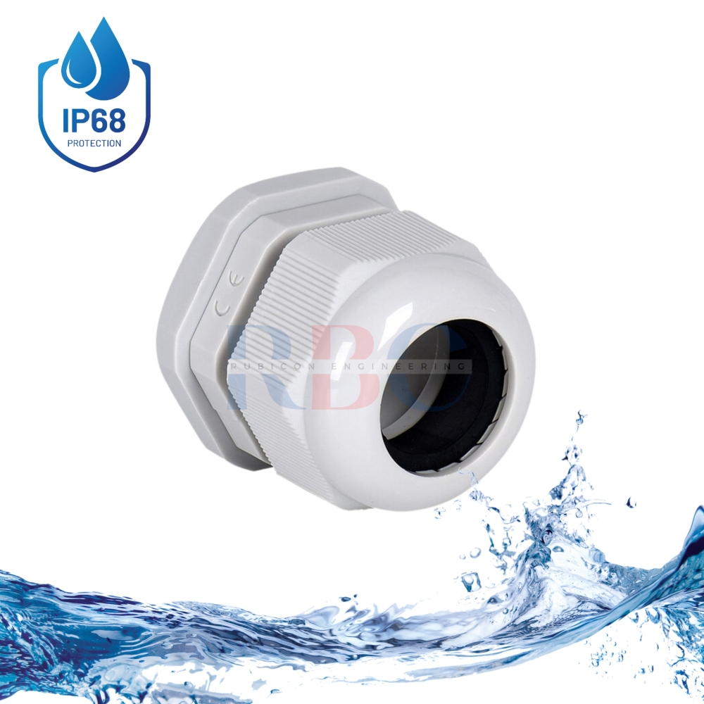 CPW-M32 เคเบิ้ลแกรนด์พลาสติก ไนล่อน เกลียว METRIC (M) สีขาว ( NYLONCABLE GLAND )