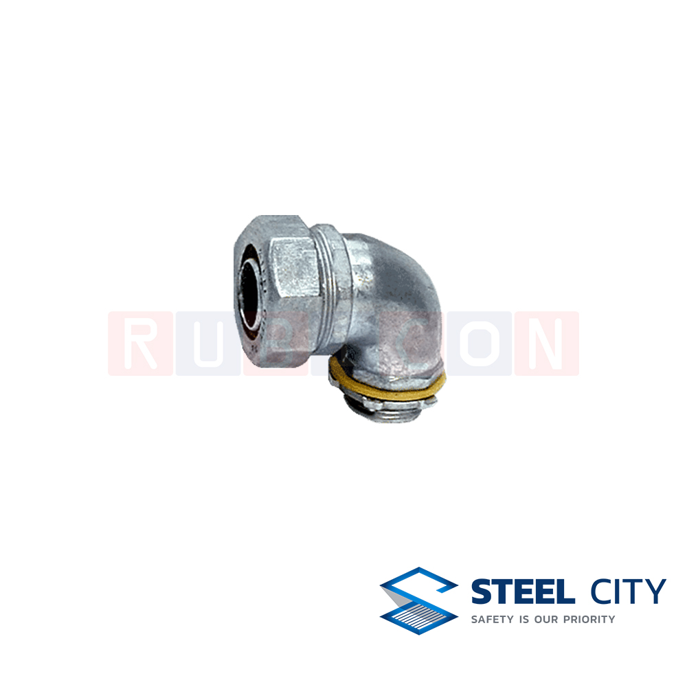 STEEL CITY คอนเนคเตอร์จับท่ออ่อนกันน้ำ ต่อ 90° (Liquid Tight Flexible Conduit)