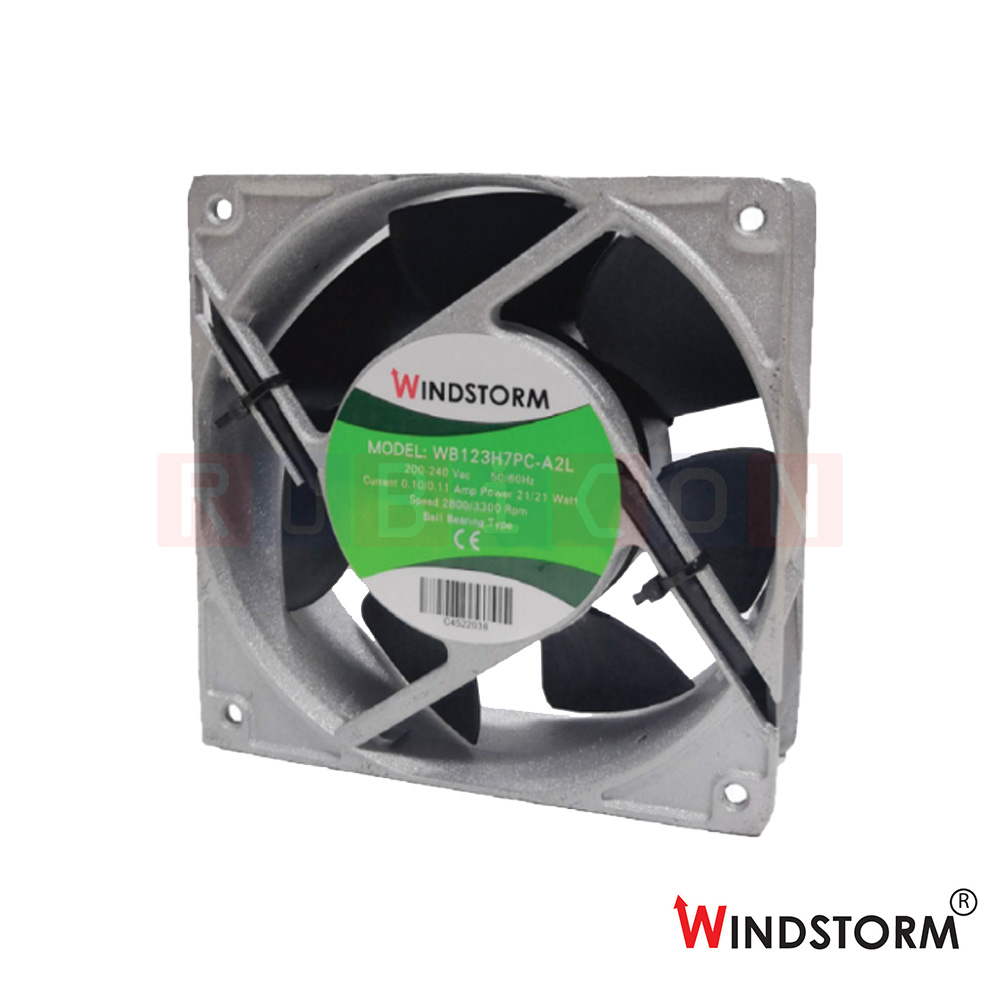 "WINDSTORM" WB123H7PC-A2L-G พัดลมระบายอากาศ แบบลูกปืน 4.5" 200-240VAC