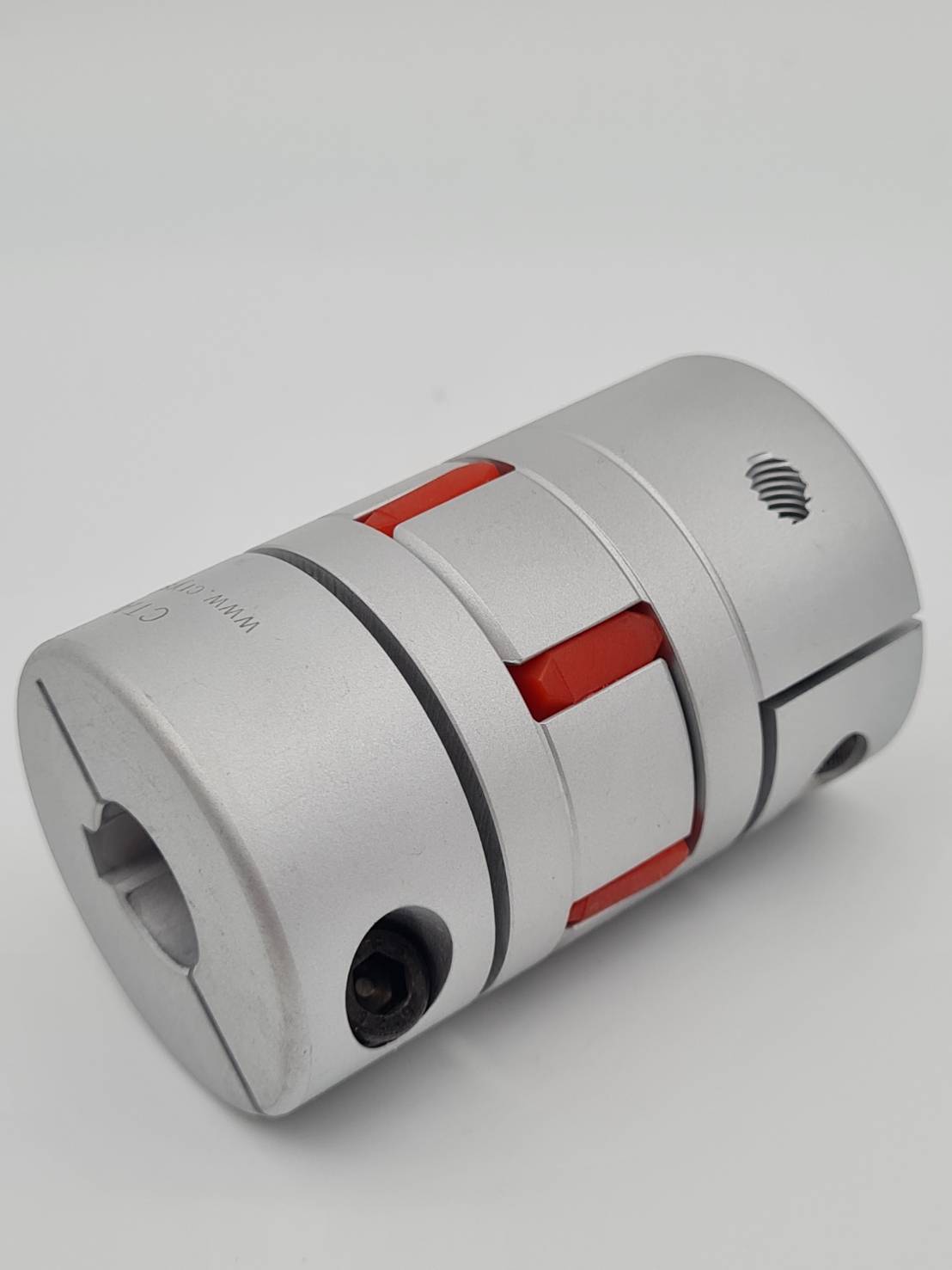 Jaw coupling ขนาดความโต 40 mm ยาว 65 mm รูมีลิ่ม ข้อต่อยืดหยุ่นสำหรับมอเตอร์และเพลาผลิตจากอลูมิเนียม 7075 จัดส่งในประเทศไทย