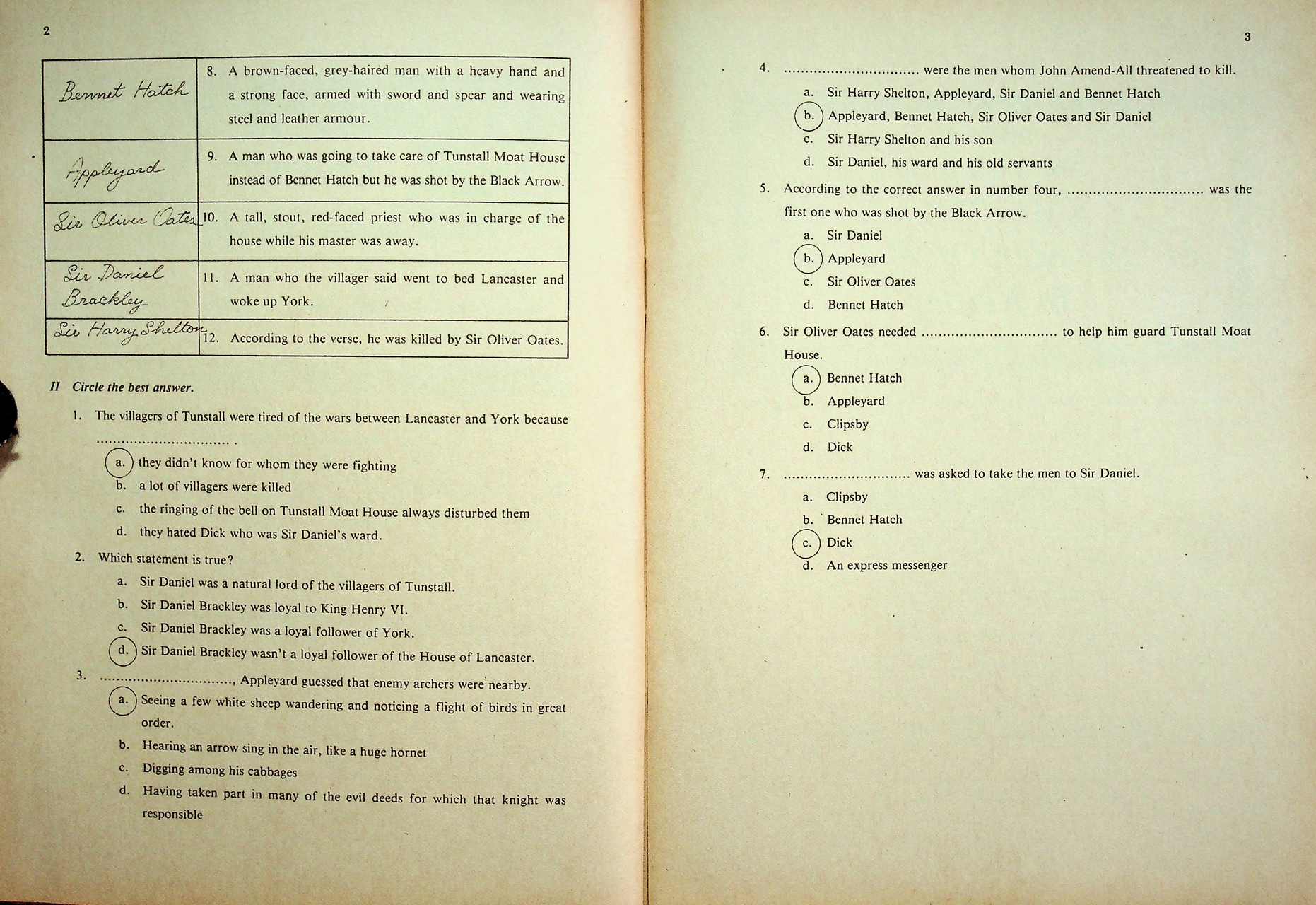 KEY WORKBOOK THE BLACK ARROW FOR M.6 ENGLISH 615-616, ENGLISH 635-636
