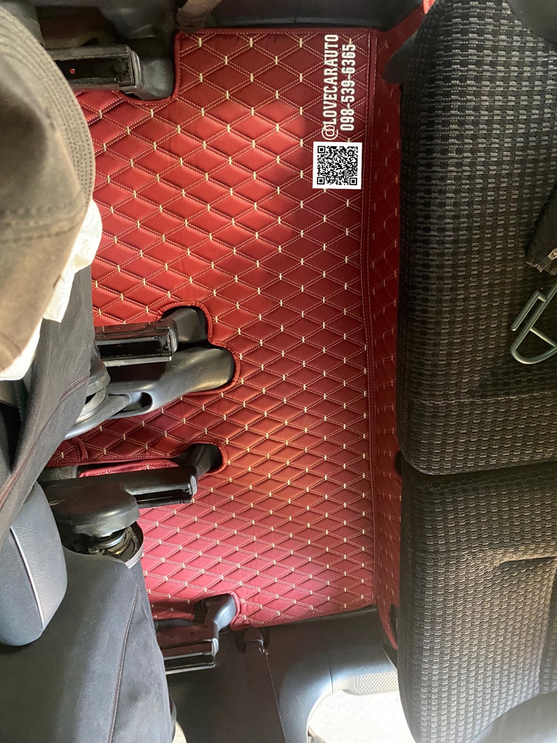 พรมปูพื้นรถยนต์ honda stream 2003 vvipด้ายคู่สีแดงไวน์