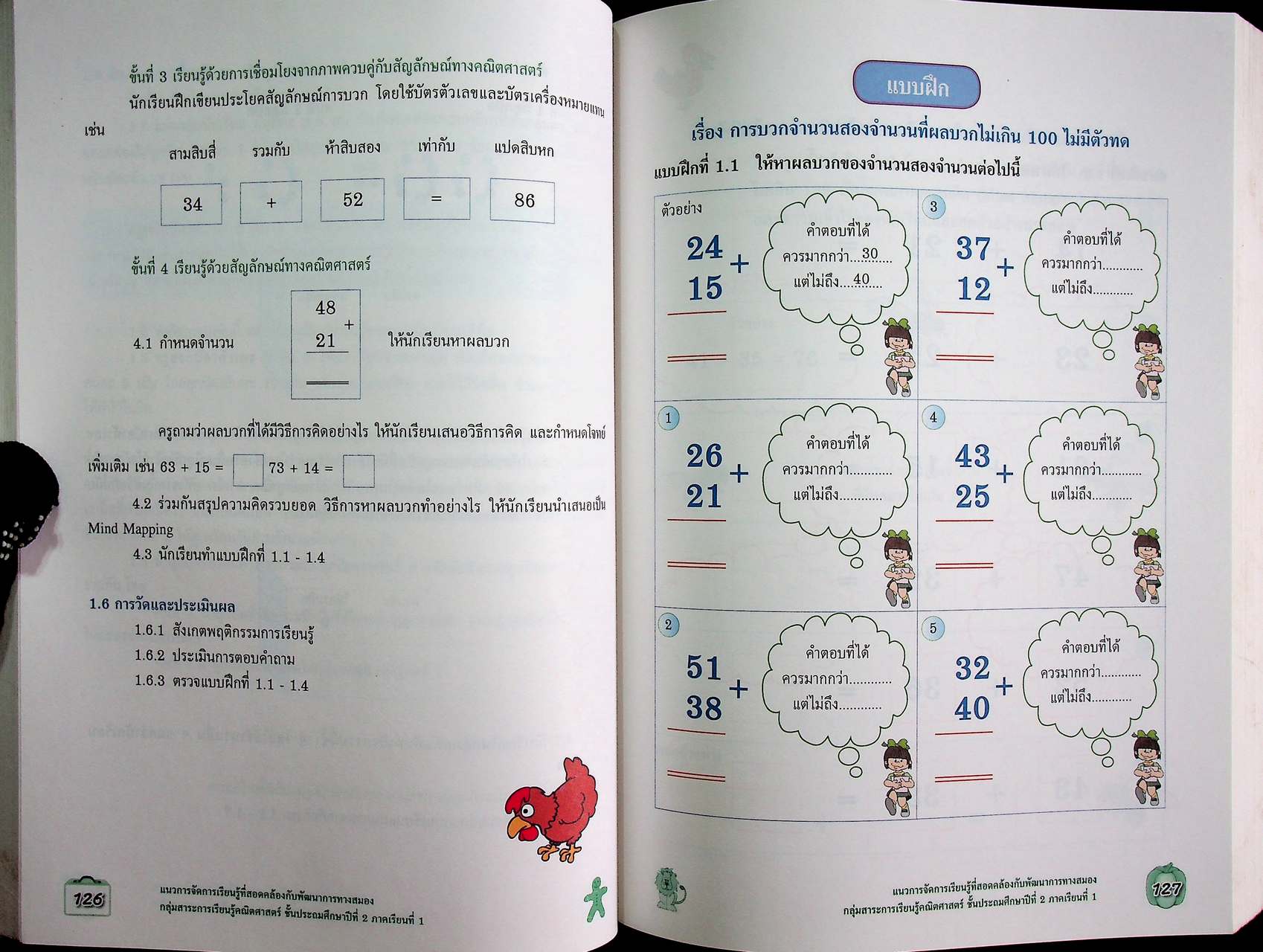 แนวการจัดการเรียนรู้ที่สอดคล้องกับพัฒนาการทางสมอง กลุ่มสาระการเรียนรู้คณิตศาสตร์ ชั้นประถมศึกษาปีที่ 2 ภาคเรียนที่ 1