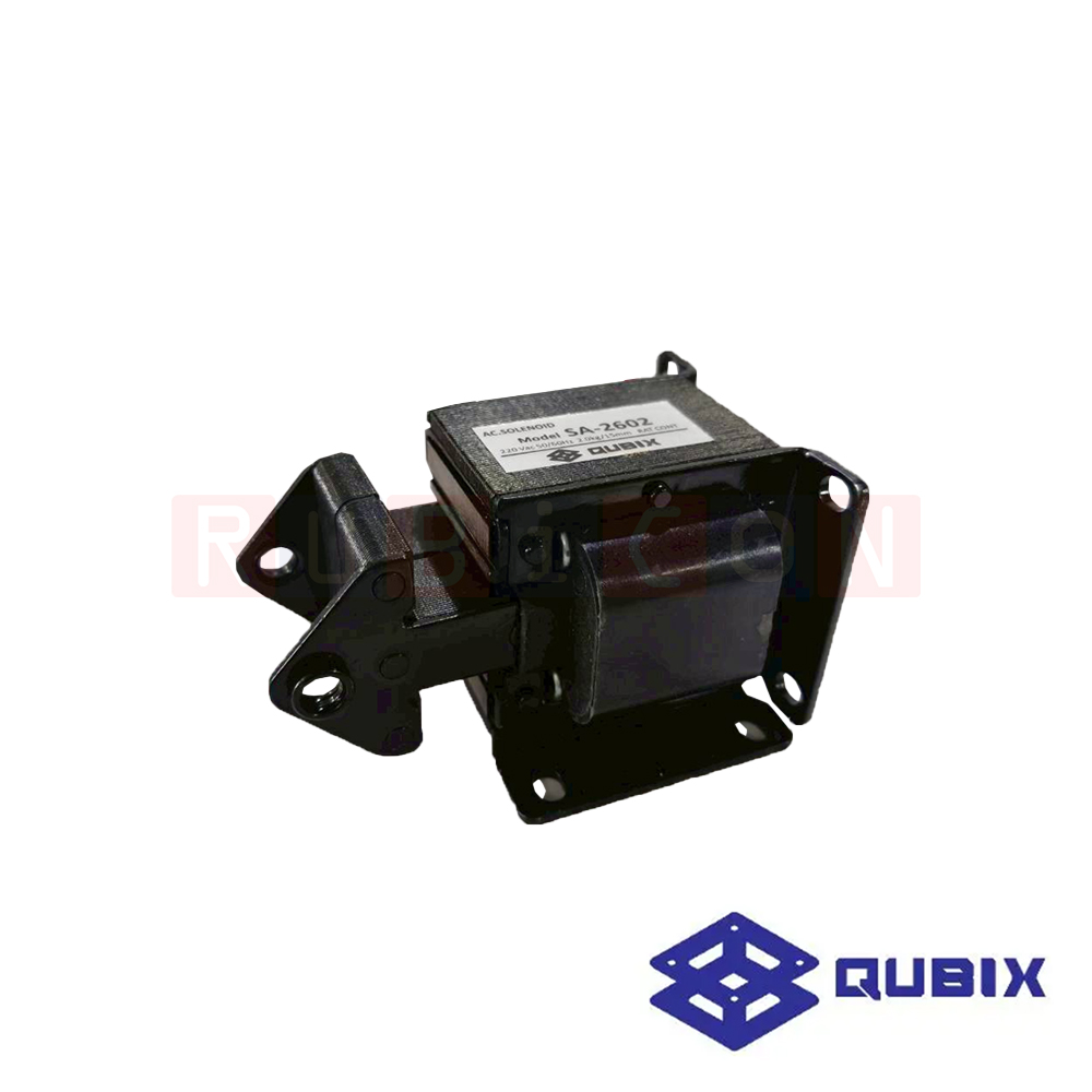 QUBIX SA-2602 โชลีนอย์แม่เหล็ก PUSH-PULL 220V 15 mm. RATED PULL 2.0 Kg. (AC SOLENOIDS)