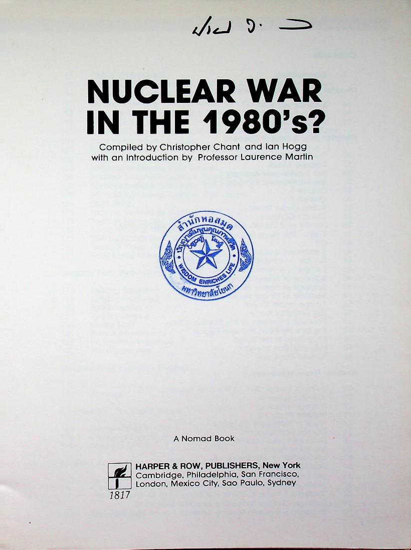 NUCLEAR WAR IN THE 1980's?