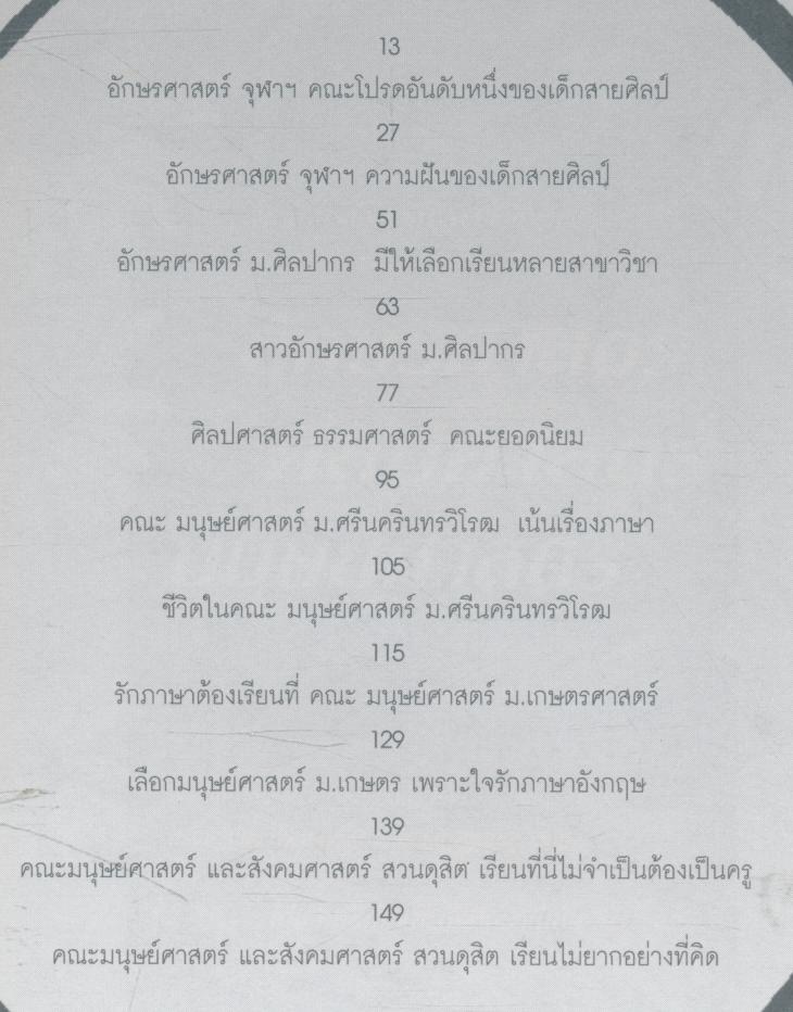แนะนำการสอบ ENTRANCE เข้าคณะ อักษรศาสตร์ ศิลปศาสตร์ มนุษย์ศาสตร์