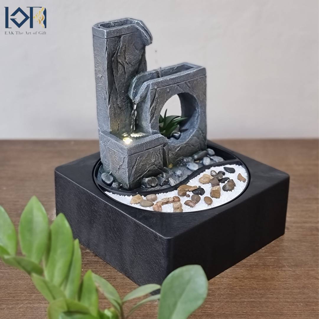 น้ำพุตั้งโต๊ะ รุ่นรหัสสินค้า1239017L-1 อ่างน้ำล้นตั้งโต๊ะตกแต่งบ้าน เสริมฮวงจุ้ยโชคลาภ ของขวัญ