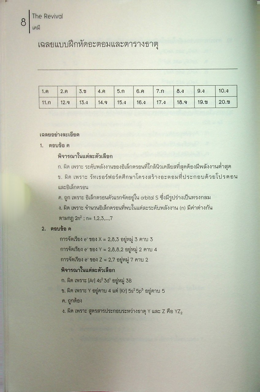 THE REVIVAL - CHEMISTRY วิชาเคมี หนังสือแนวข้อสอบที่รวบรวมข้อสอบ 9 วิชาสามัญ