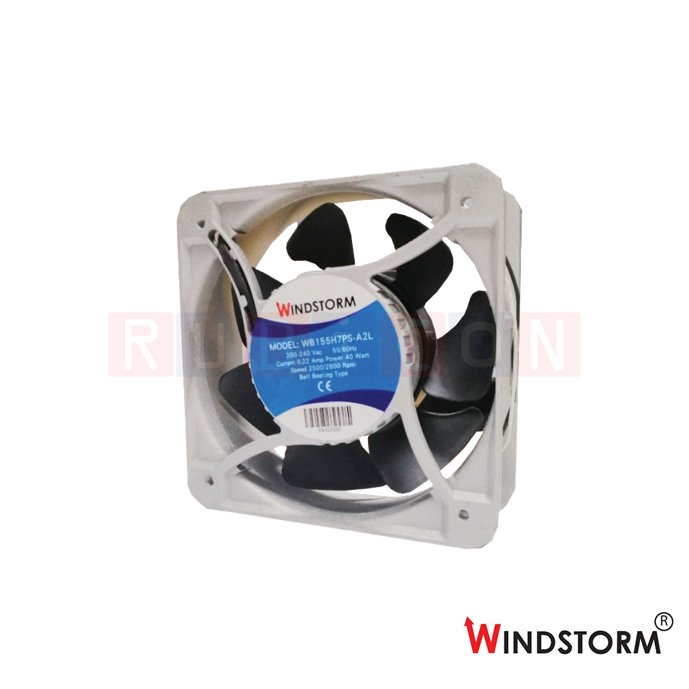 "WINDSTORM" WB155H7PS-A2L-G พัดลมระบายอากาศ แบบลูกปืน 6" 200-240VAC
