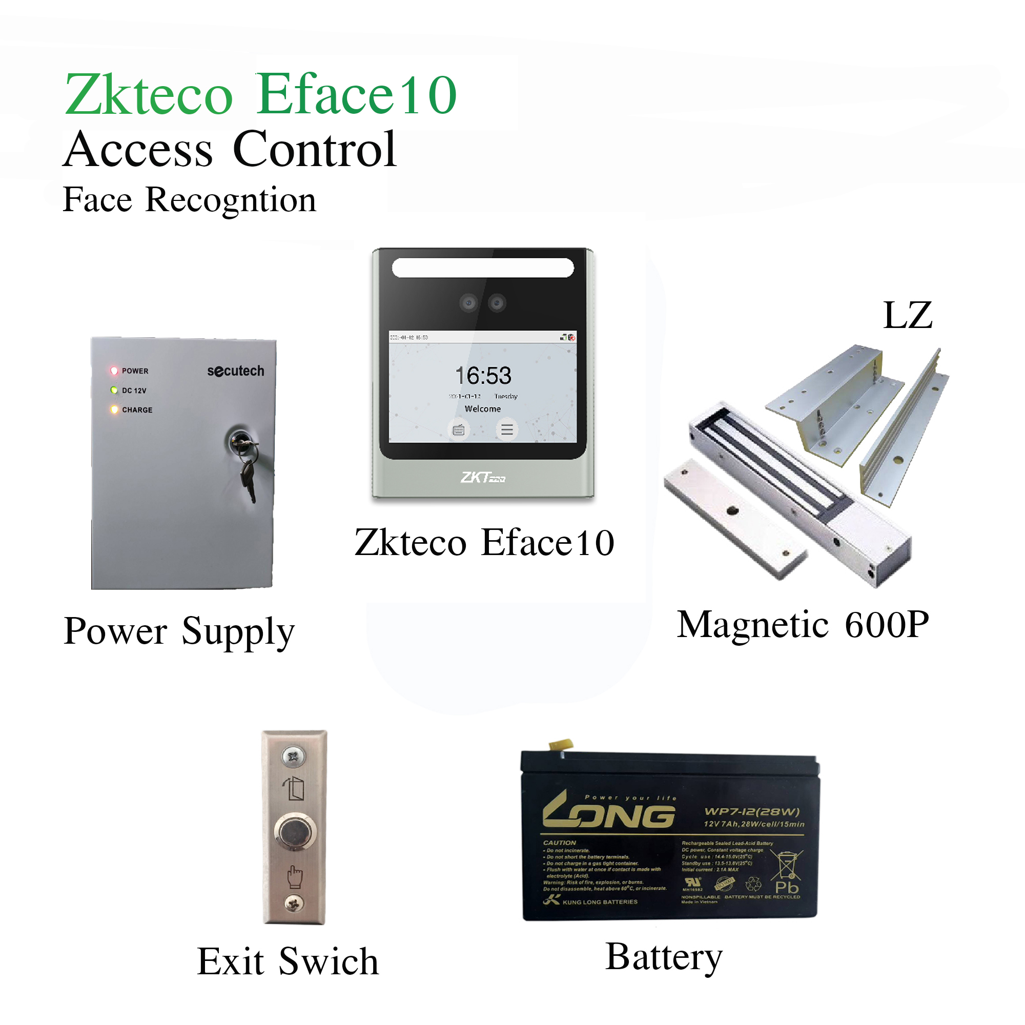 เครื่องสแกนใบหน้า Zkteco Eface10