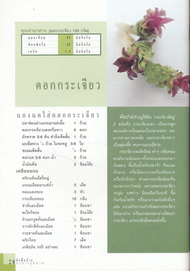 ผักพื้นบ้านอาหารสุขภาพ ตำรับกับข้าวรสไทย ทำง่าย อร่อยลิ้น