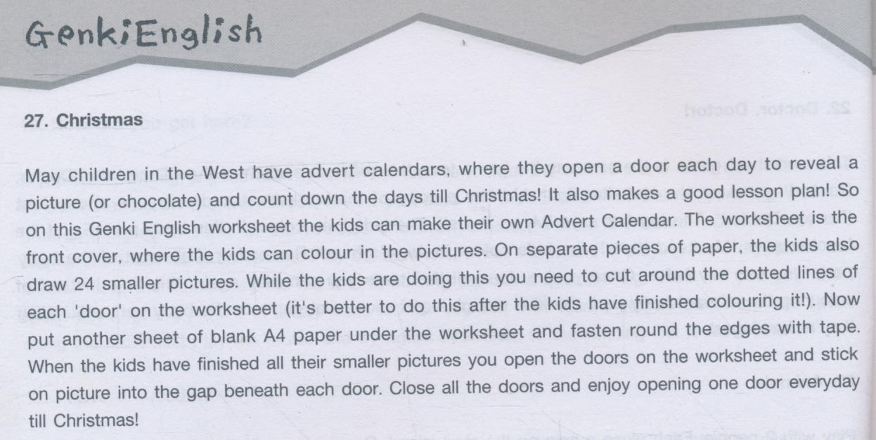 Genki English!! Worksheets 1,2,3