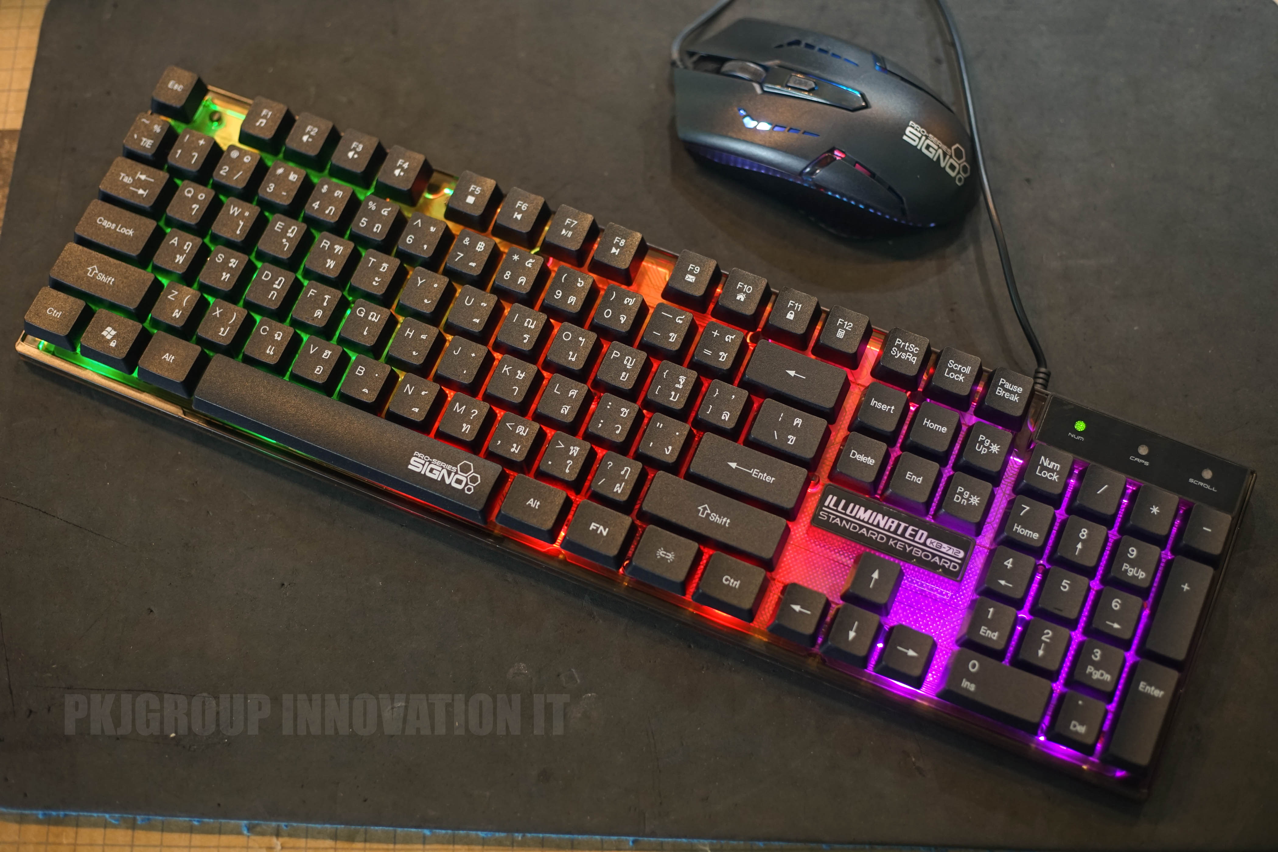 ชุดเมาส์-คีย์บอร์ดเกมมิ่ง Signo Sundaze KB712 + GM 112 ของใหม่ มีไฟRGBเมาส์ปรับ DPI ได้ K/Bปุ่มยาง