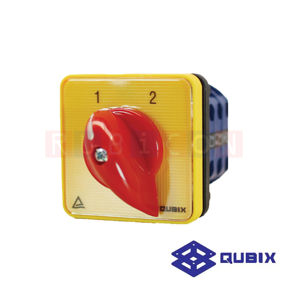 QUBIX SA16-2-3/61039-B03 สวิตช์สับเปลี่ยนสองทางไม่มีตำแหน่งปิด 3P 16A 3kW / 5.5kW 48×48มม. (CHANGE OVER SWITCHES WITHOUT OFF)