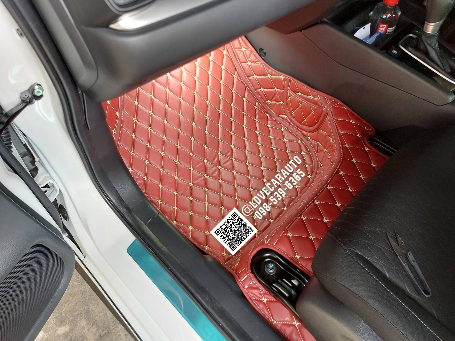 พรมปูพื้นรถยนต์ 6D Honda City 2022 สีแดงไวน์