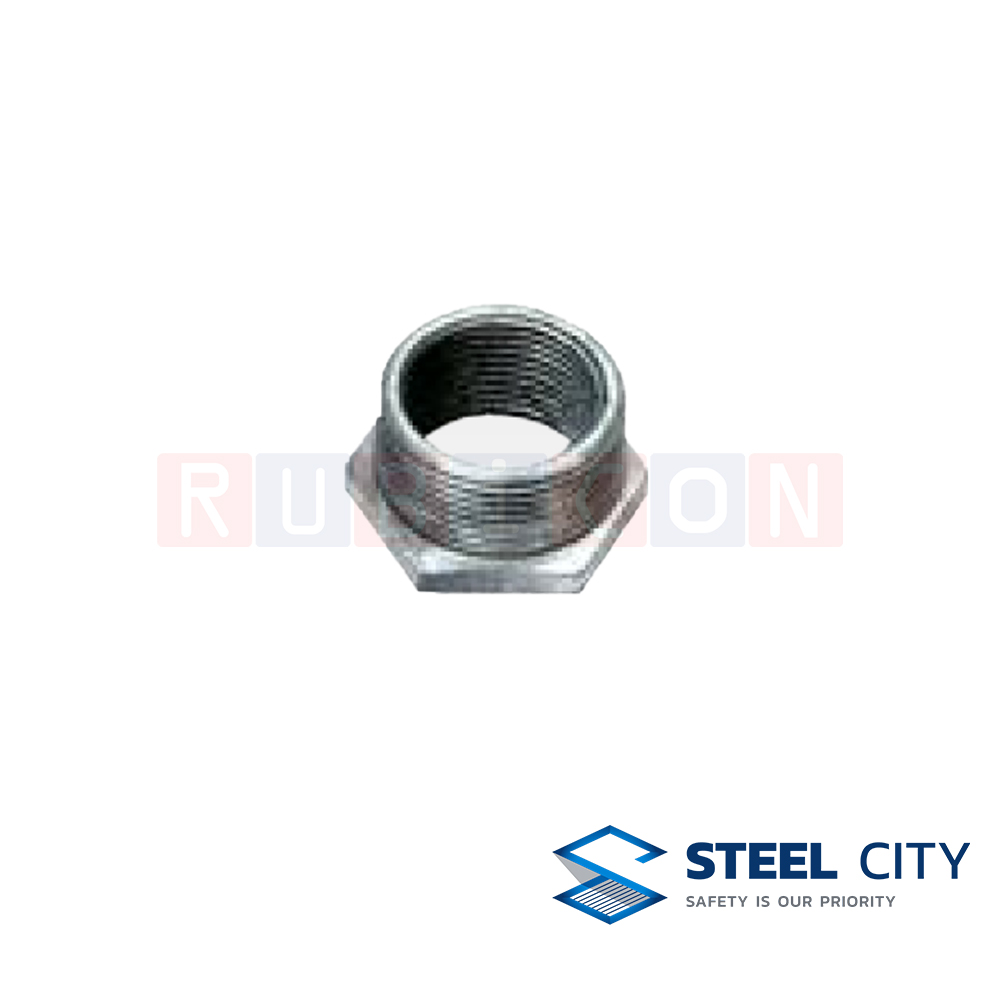 STEEL CITY HRN53 เกลียวลดขอบเหลี่ยมอาบสังกะสี (M)1-1/2” X (F)1” (HOT DIP GALVANIZED EDGE CONDUIT REDUCERS)