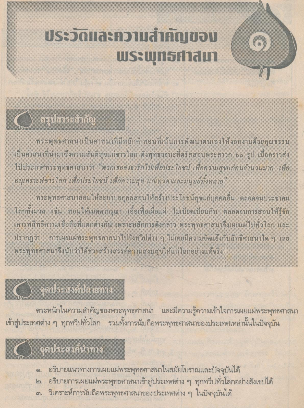 คู่มือครูสังคมศึกษา รายวิชา ส ๐๑๑๒ พระพุทธศาสนา ชั้นมัธยมศึกษาปีที่ ๓ (ม.๓)