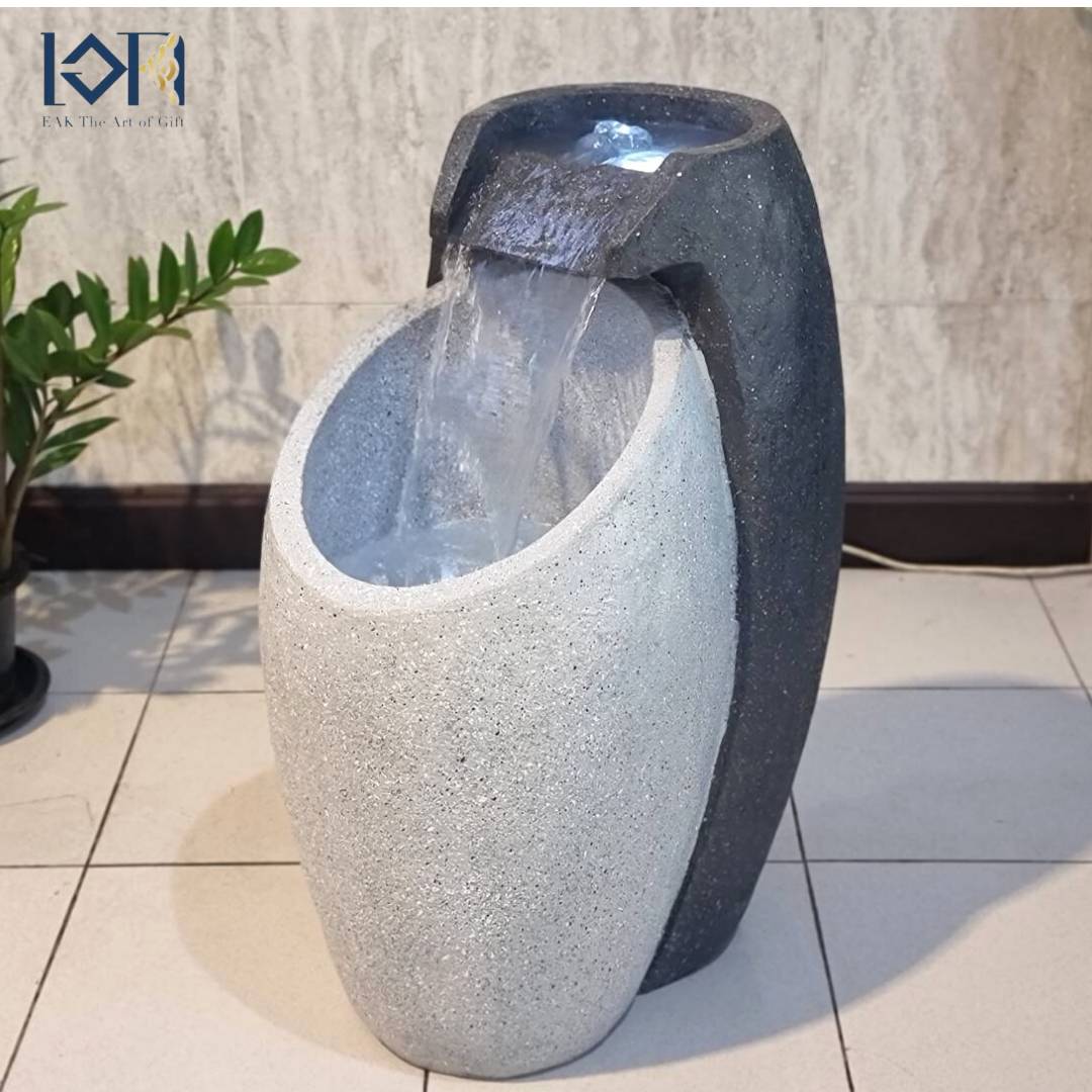 น้ำล้นน้ำพุตั้งพื้น รุ่นคู่มงคล2282 เสริมฮวงจุ้ยแต่งบ้านจัดสวน สำเร็จรูป น้ำพุหน้าบ้านแต่งสวนสวย