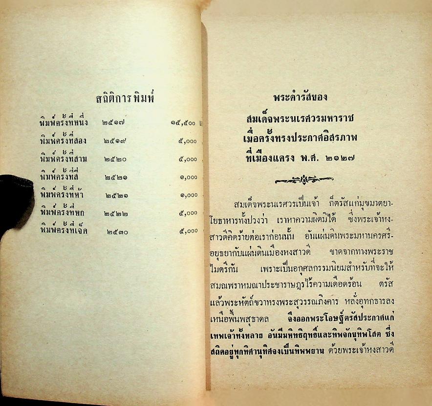 บันทึกการติดต่อสมเด็จพระนเรศวรมหาราช