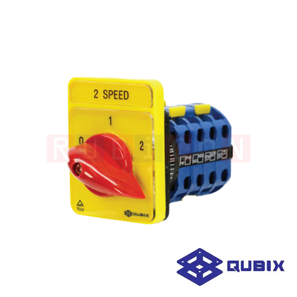 QUBIX SA63-3-4/61212-B13 สวิตช์ 2 สปีด 3P 63A 11kW / 18.5kW ขนาด 64×80มม. (2 SPEED SWITCHES)