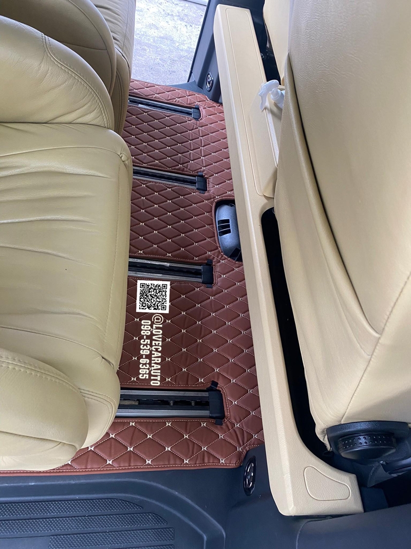 พรมปูพื้นรถยนต์ 6D Benz Vito ดัดแปลง น้ำตาลเข้ม