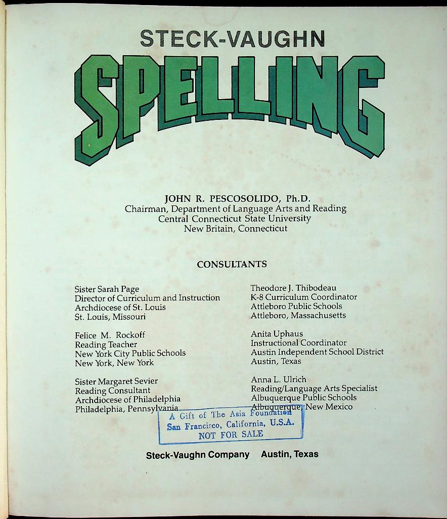 STECK-VAUGHN SPELLING