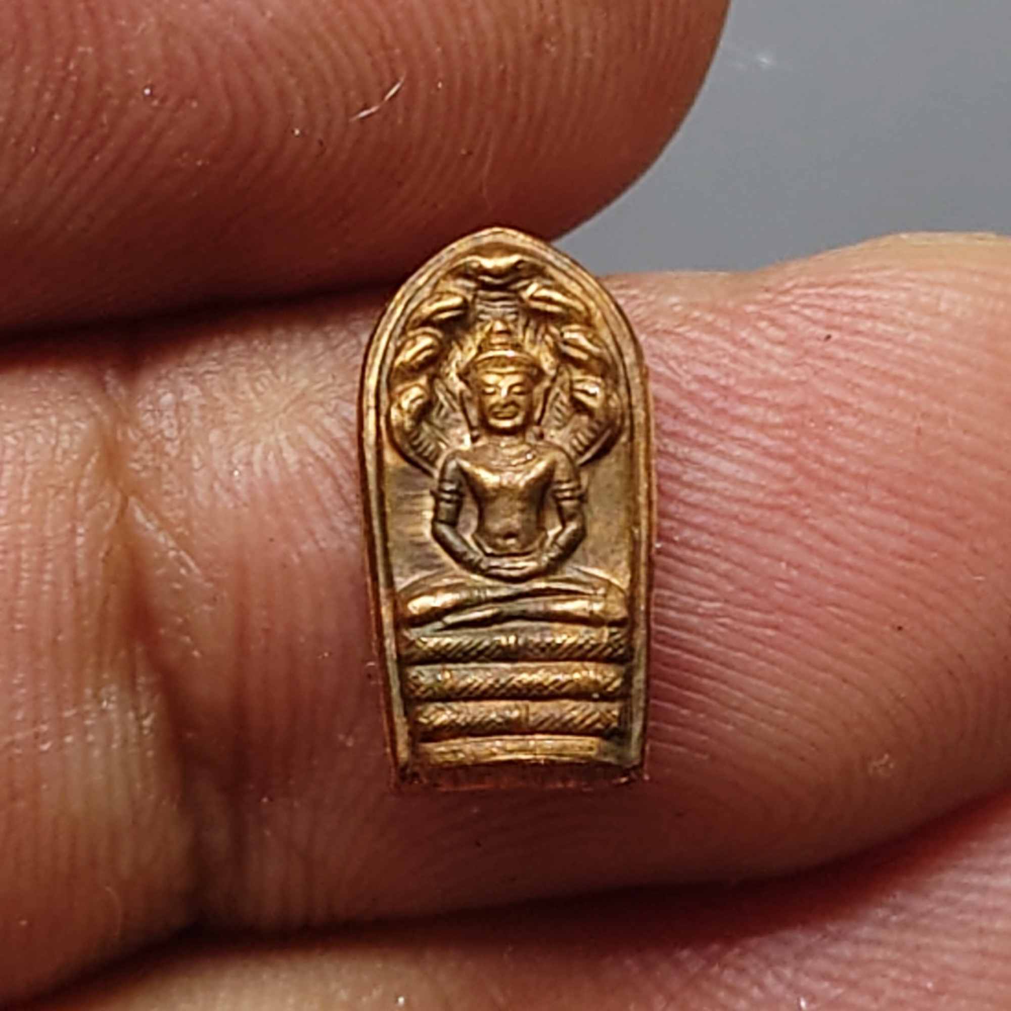 พระนาคปรกใบมะขาม เนื้อทองแดง รุ่นเสาร์ ๕ ปี วัดระฆังโฆสิตาราม พ.ศ.2539 พร้อมตลับเดิม