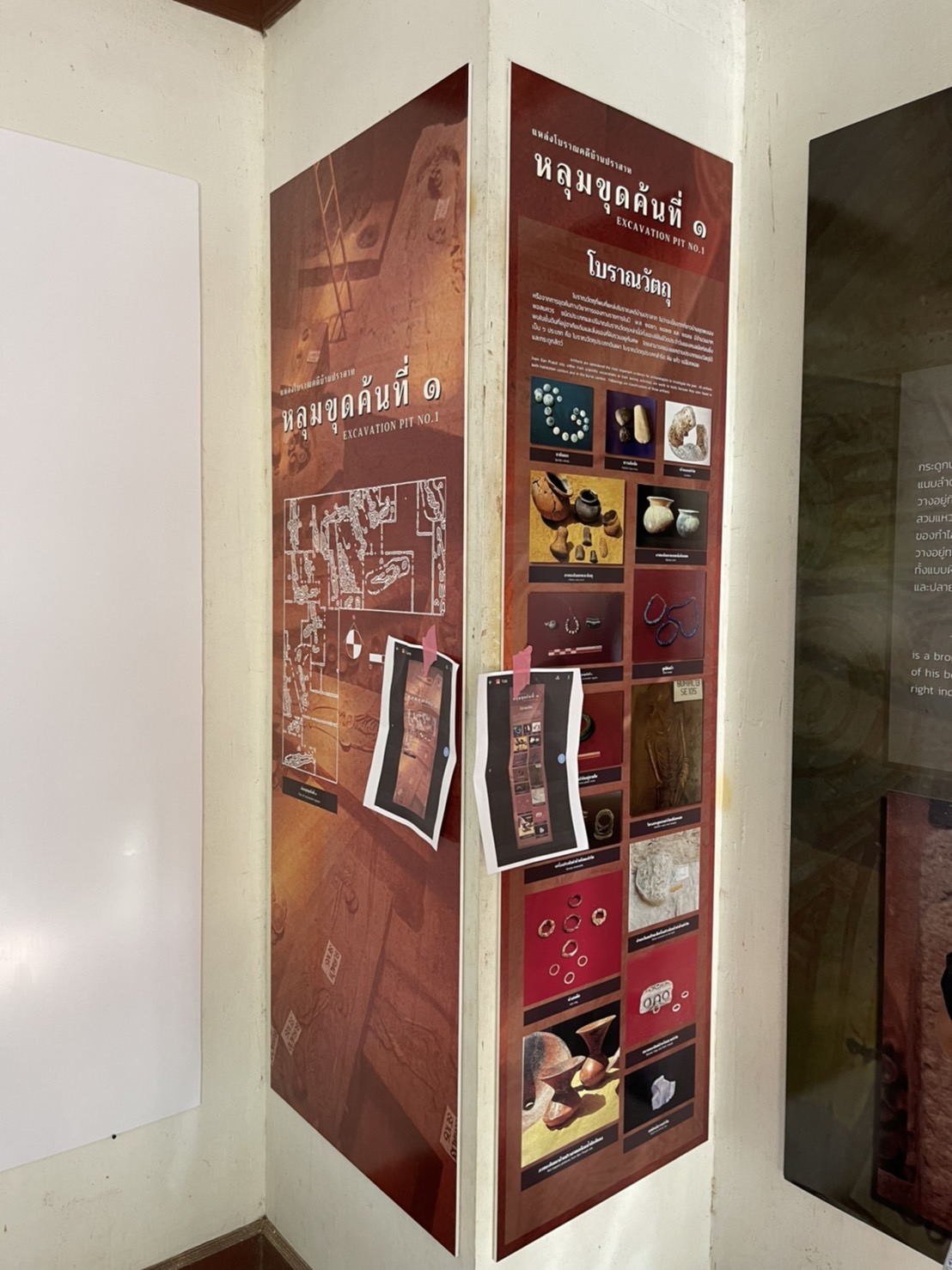 งานตกแต่งพิพิธภัณฑ์ ป้ายงานพิมพ์ลงแผ่นติดผนัง งานหลุมขุดค้นที่1