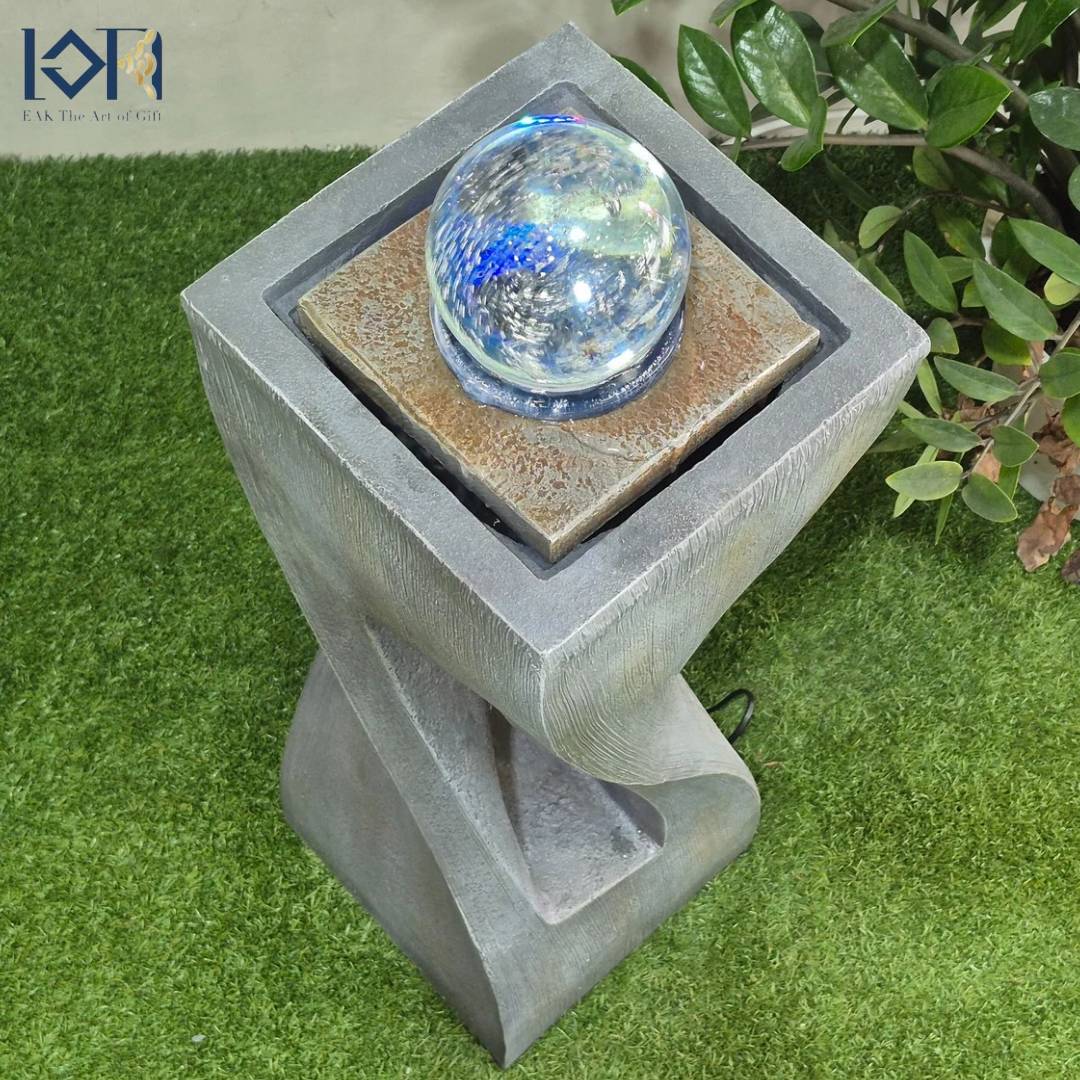 น้ำพุฮวงจุ้ย น้ำล้นแต่งบ้าน รุ่นรหัส3063 น้ำพุตั้งพื้นเสริมฮวงจุ้ย น้ำตกจำลองวางหน้าบ้าน น้ำผุดน้ำพุน้ำล้น