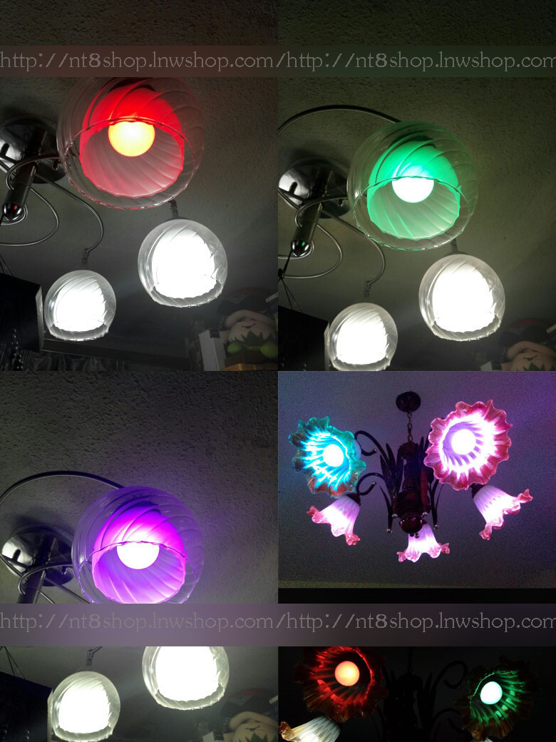 หลอดไฟ LED เปลี่ยนสีได้ 16 สี พร้อมรีโมท led 16 color in 1 RGB