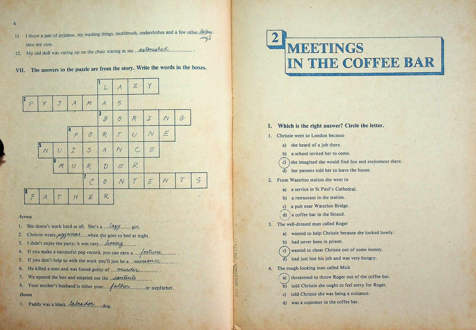 KEY WORKBOOK CHRISSIE FOR M.5 ENGLISH 513-514, ENGLISH 533-534