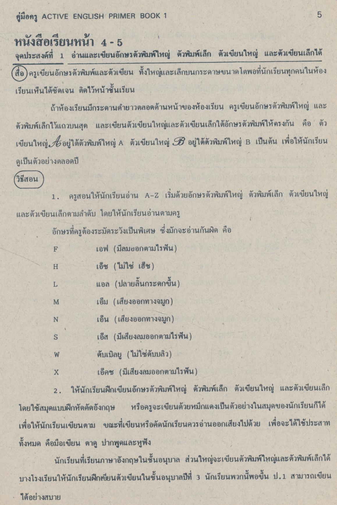 คู่มือครู ACTIVE ENGLISH PRIMER BOOK 1