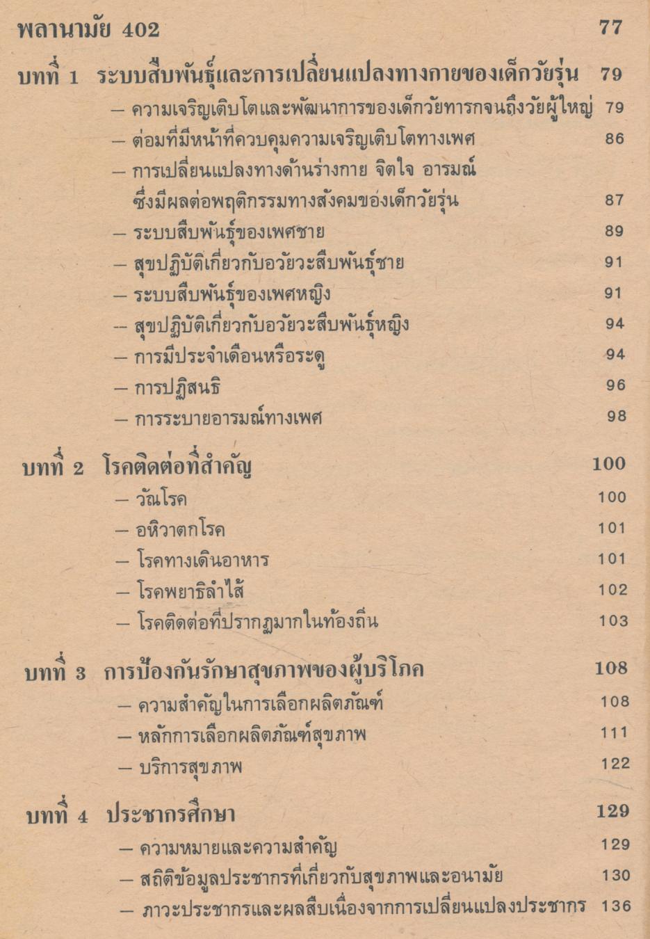 แบบเรียนพลานามัย พ 401,402 วิชาสุขศึกษา ชั้นมัธยมศึกษาตอนปลาย
