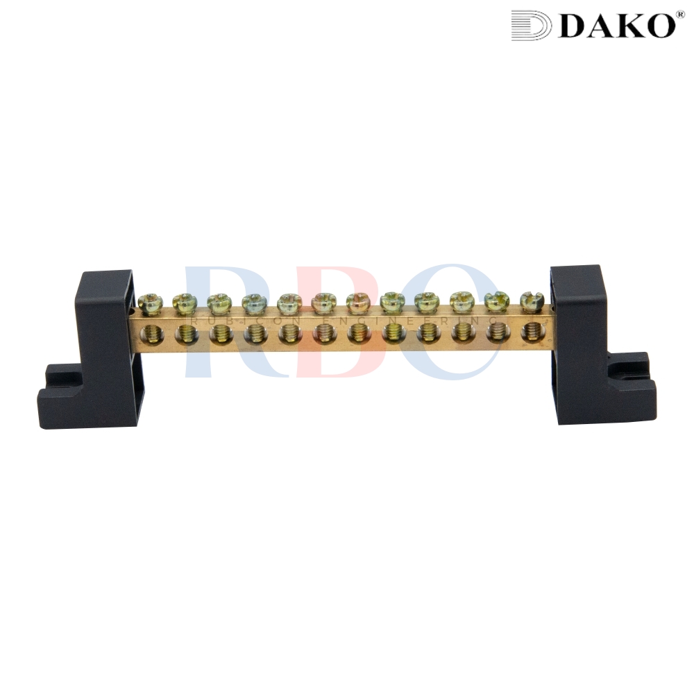 "DAKO" ขั้วต่อสายดิน บาร์กราวด์ สำหรับใช้ในตู้คอนโทรล (GROUNDING BUS–BAR)