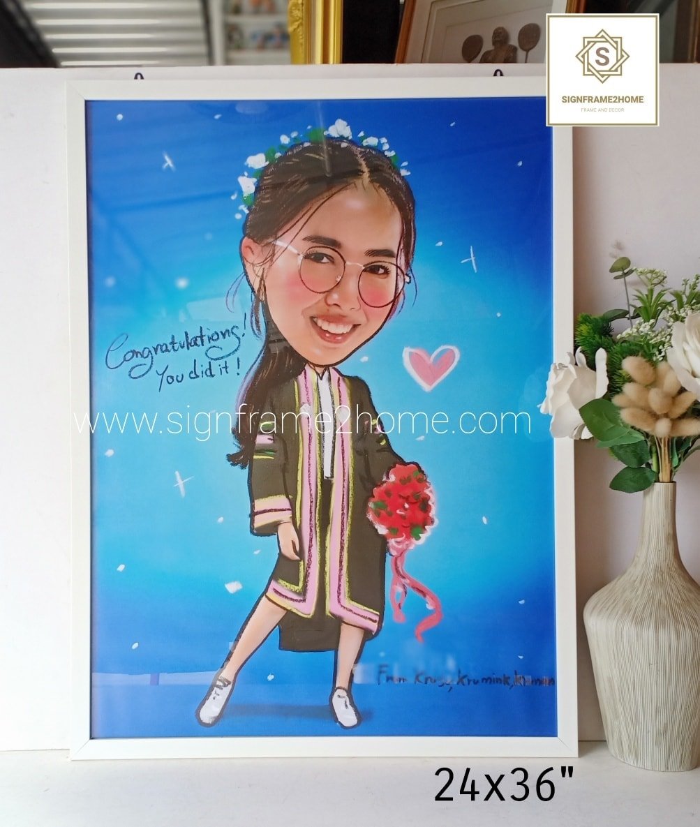 กรอบขาวเรียบ1" ใส่ภาพขนาด 24x36"