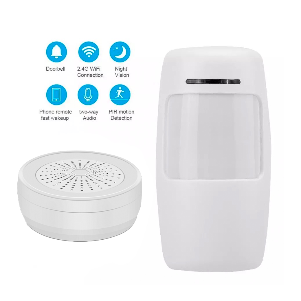 WiFi Security ชุดระบบเตือนภัยกันขโมย set 2 ประตู แจ้งเตือนผ่านมือถือ ไม่ต้องเดินสายไฟ ติดตั้งผ่าน wifi / Tuya /smart life