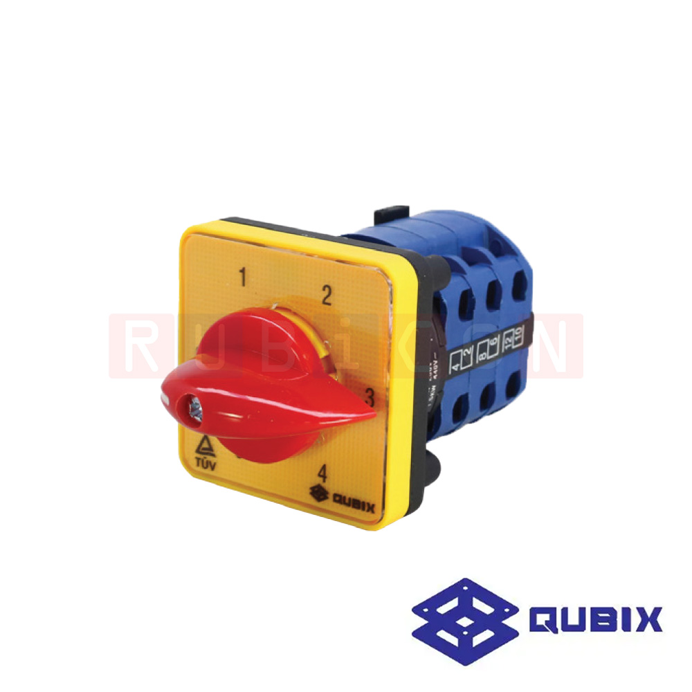 QUBIX SA16-6-3/61062-B03 สวิตช์มัลติสเต็ป แบบมีตำแหน่งปิด 1P 16A 3kW / 5.5kW ขนาด 48×48มม. (MULTI-STEP SWITCH WITH OFF 1POLE)