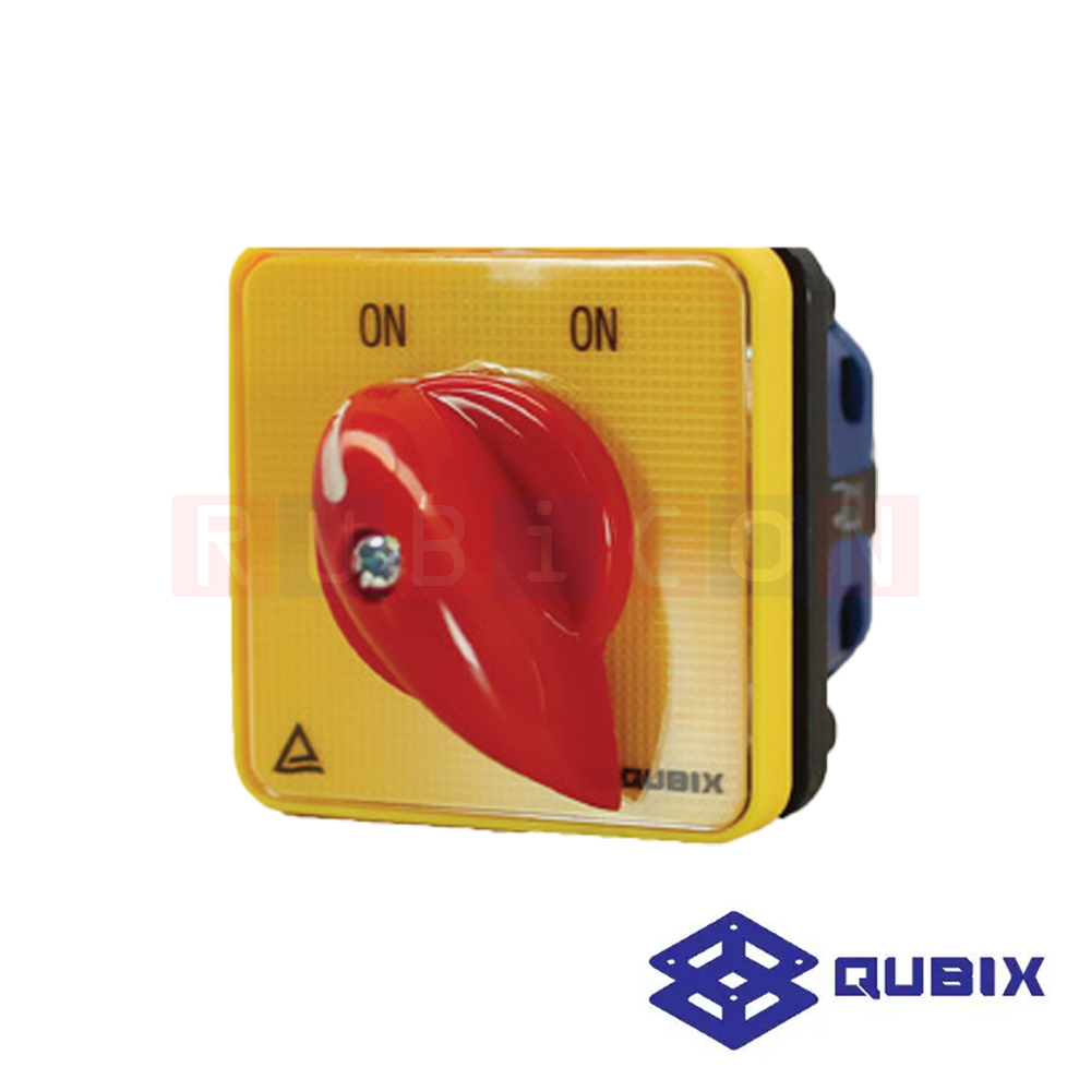 QUBIX SA16-2-1/61037-B03H สวิตช์สับเปลี่ยนสองทางไม่มีตำแหน่งปิด 1P 16A 3kW / 5.5kW 48×48มม. (CHANGE OVER SWITCHES WITHOUT OFF)