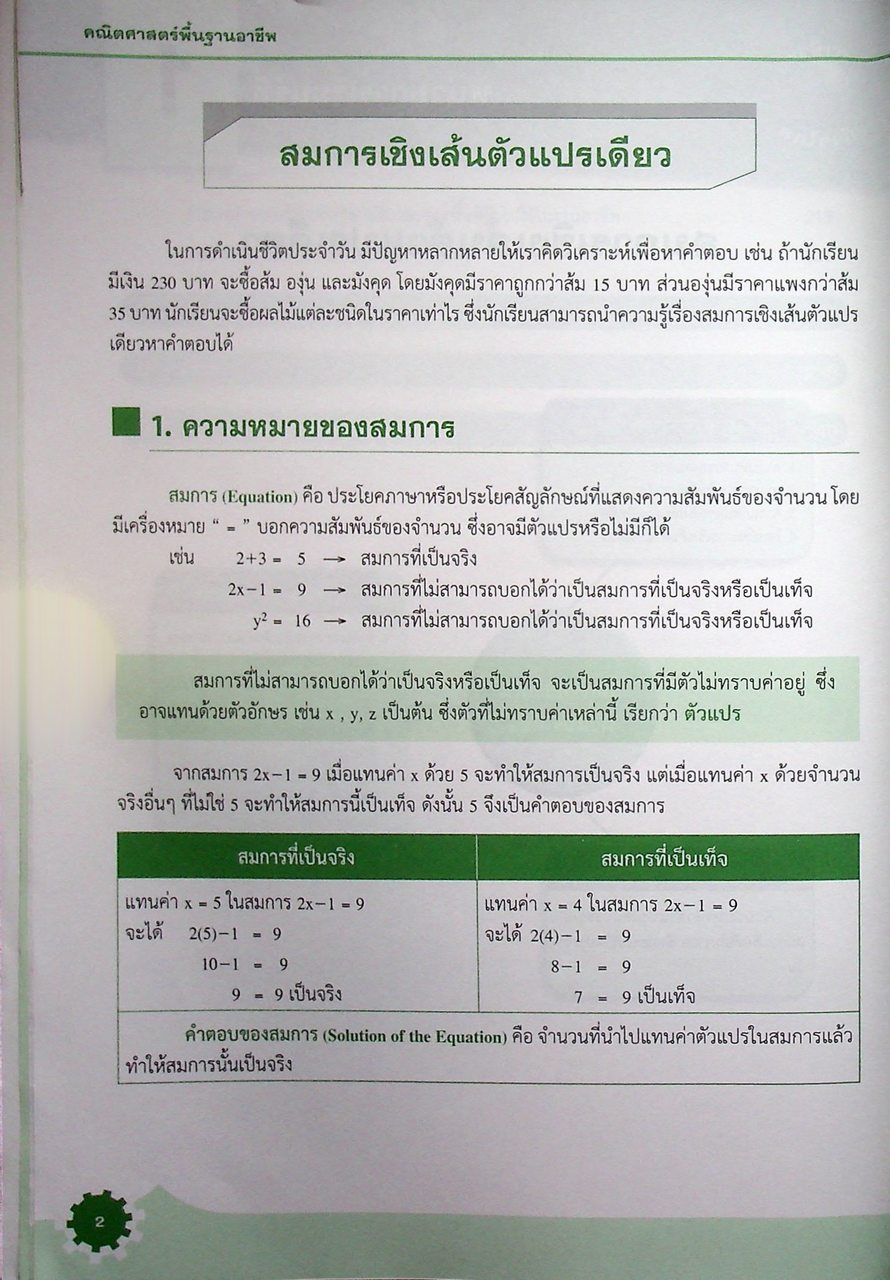 คณิตศาสตร์พื้นฐานอาชีพ