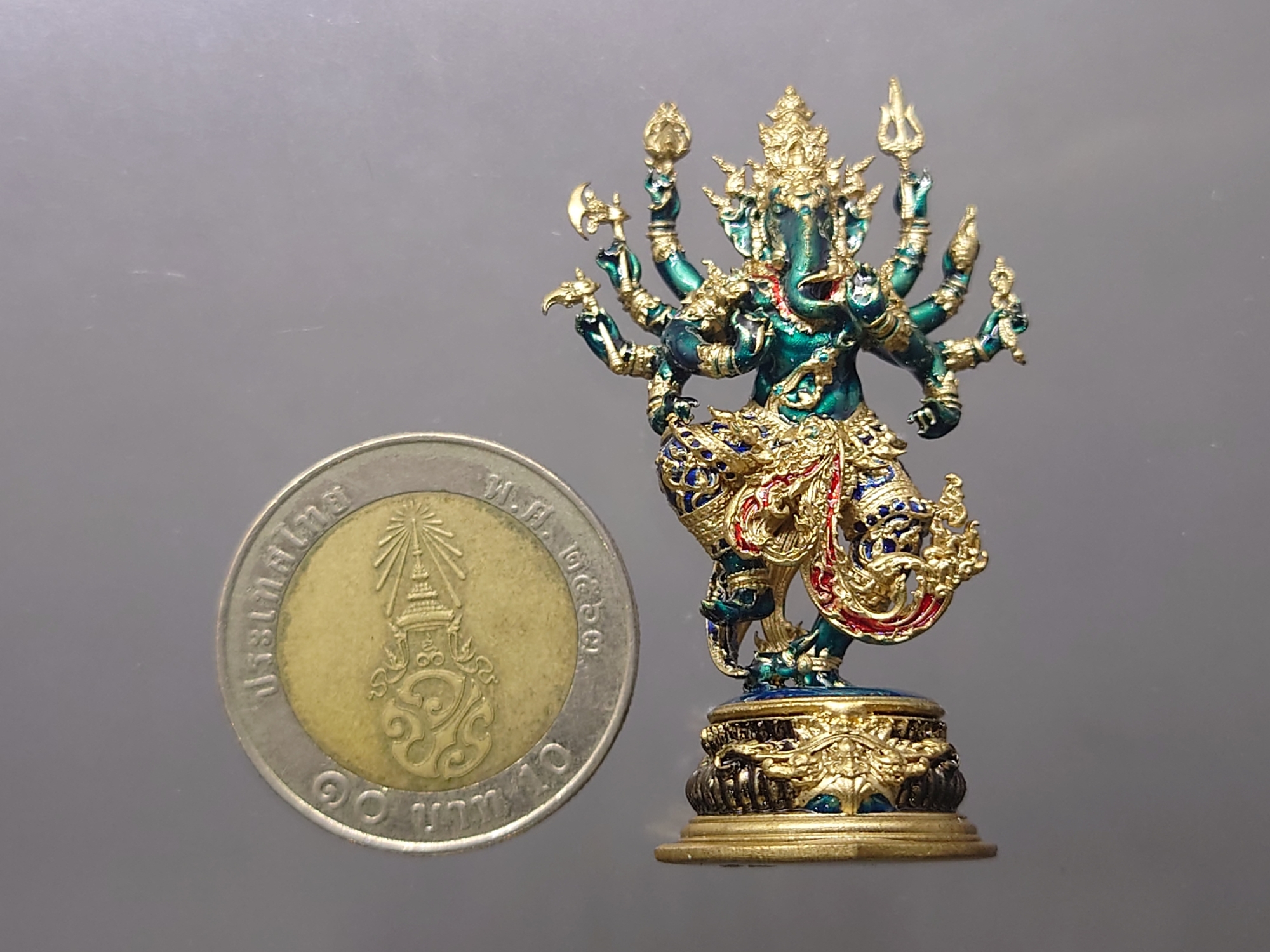 พระพิฆเนศแห่งน้ำ จาลบินายัค เนื้อชนวนลงยา กายน้ำเงิน รายการแจกศูนย์จอง ปลุกเสกโดย พราหมณ์หลวง สมาคมพระพิฆเนศแห่งประเทศไทย ปี2567 พร้อมกล่องเดิม