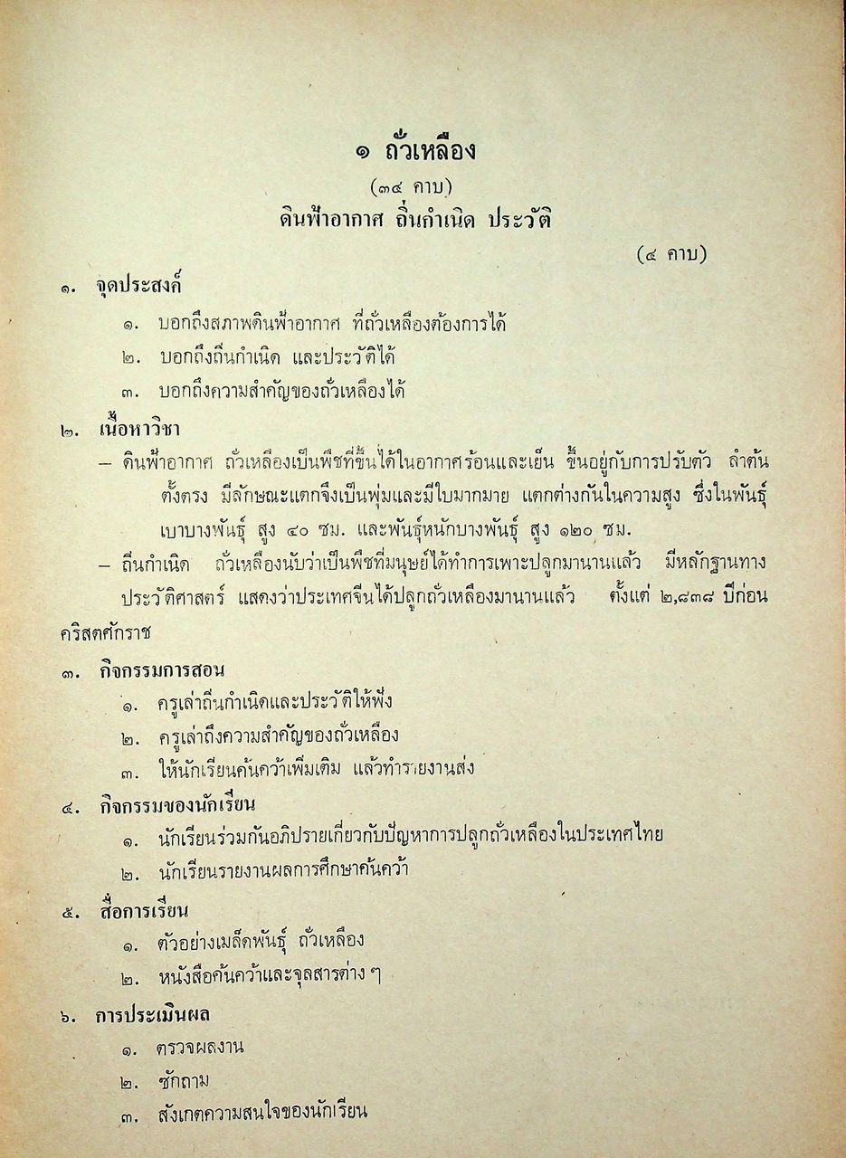 คู่มือครูวิชาชีพ หมวดเกษตรกรรม การทำไร่-นา (ถั่วเหลือง ถั่วเขียว ถั่วลิสง) กษ.ท ๐๓๐ ชั้นมัธยมศึกษาตอนต้น