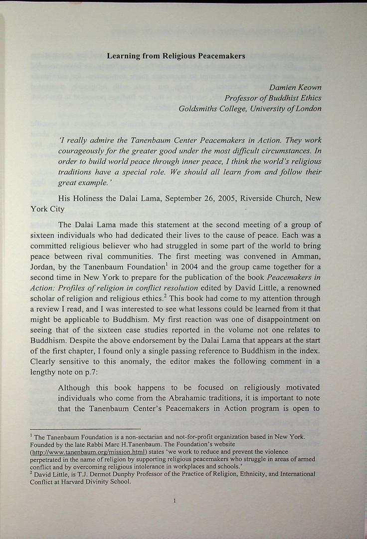 Buddhist Approach to Political ConFlict and Peace Development