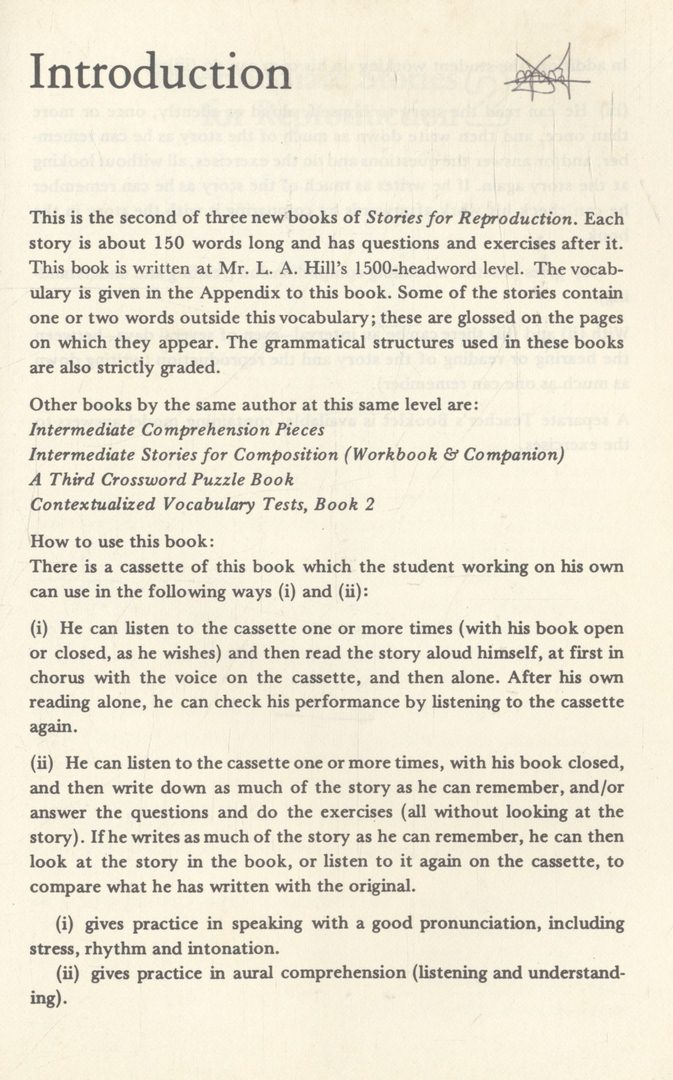 INTERMEDIATE STORIES FOR REPRODUCTION 2