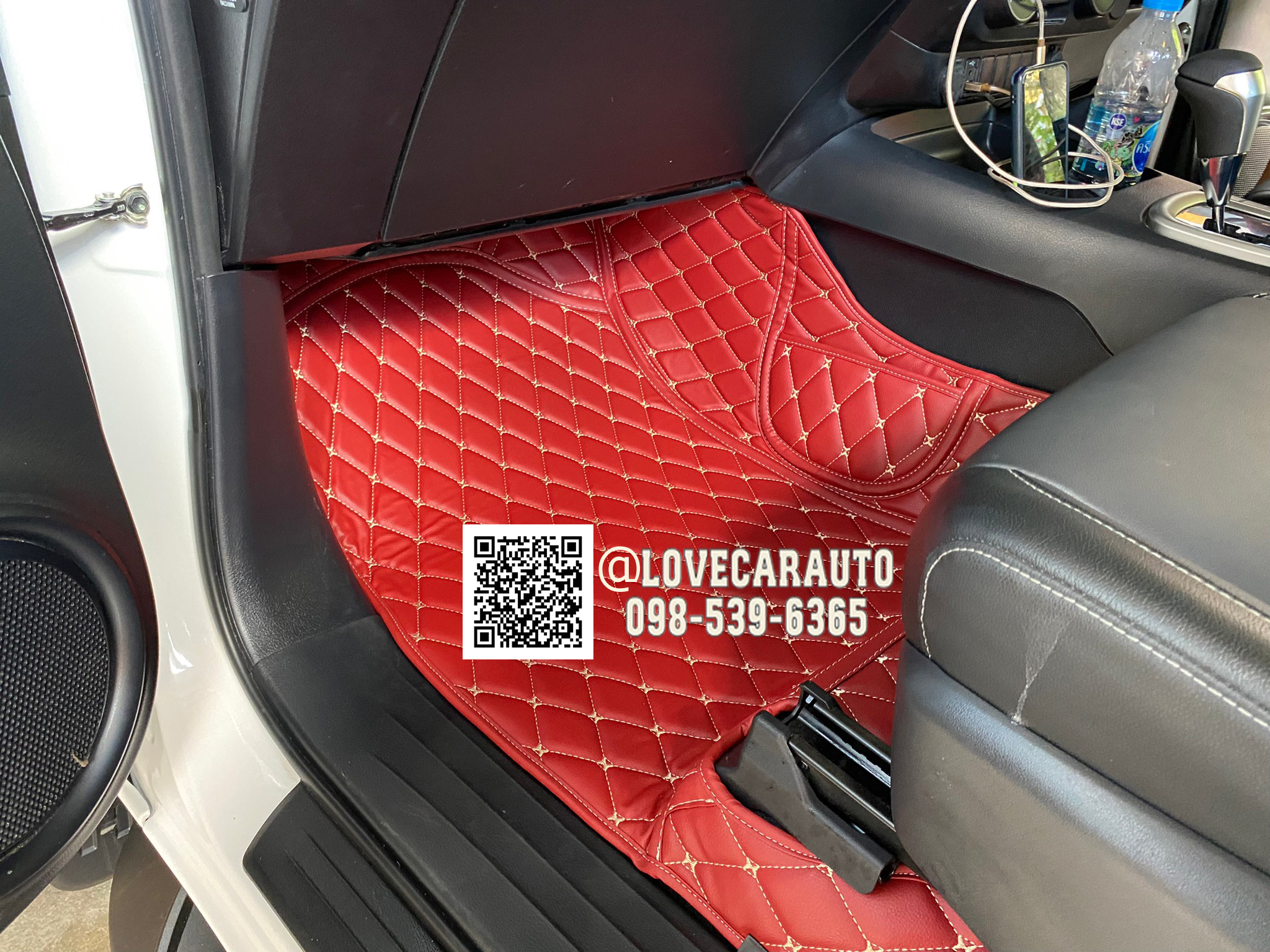 พรมปูพื้นรถยนต์ 6D Toyota Revo 4Door 2022 สีแดงไวน์