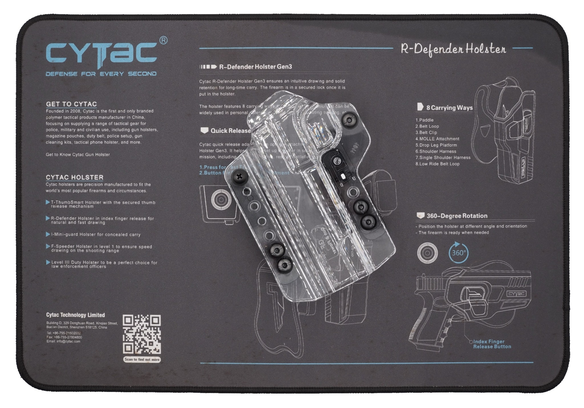 🇹🇭 963 ไทยแลนด์ แทคติคอล ซองพกนอก/ใน 1911 Clear ( ซองใส ) [ Gun & Flower ]