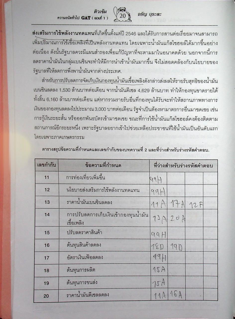 ติวเข้ม GAT ตอนที่ 1 ความถนัดทั่วไป