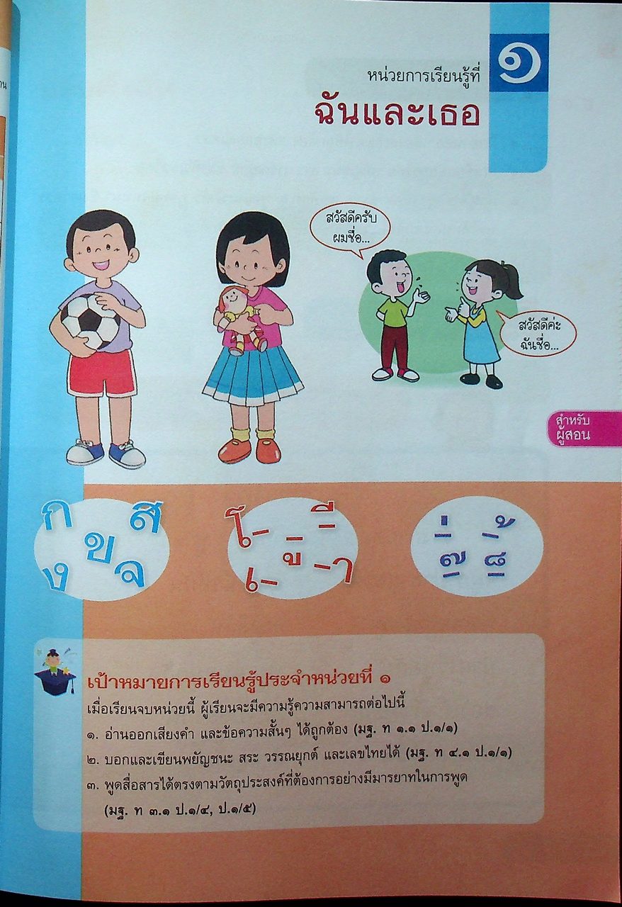 สำหรับผู้สอน หนังสือเรียน ภาษาไทย หลักภาษาและการใช้ภาษา ป.๑ ฉบับยกระดับผลสัมฤทธิ์ฯ
